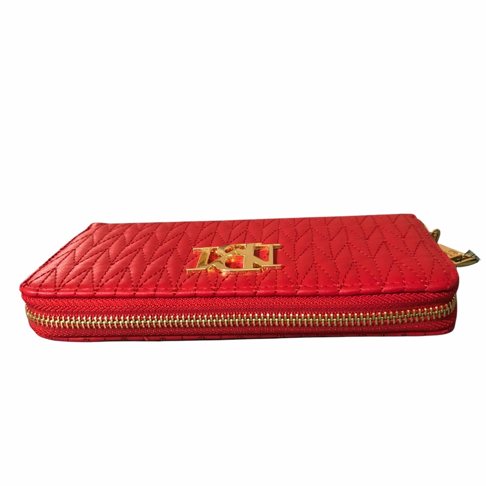 Red Braid Quilting Long Wallet / Credit Card Holder BADGLEY MISCHKA STUDIO - Picture 4 of 10
